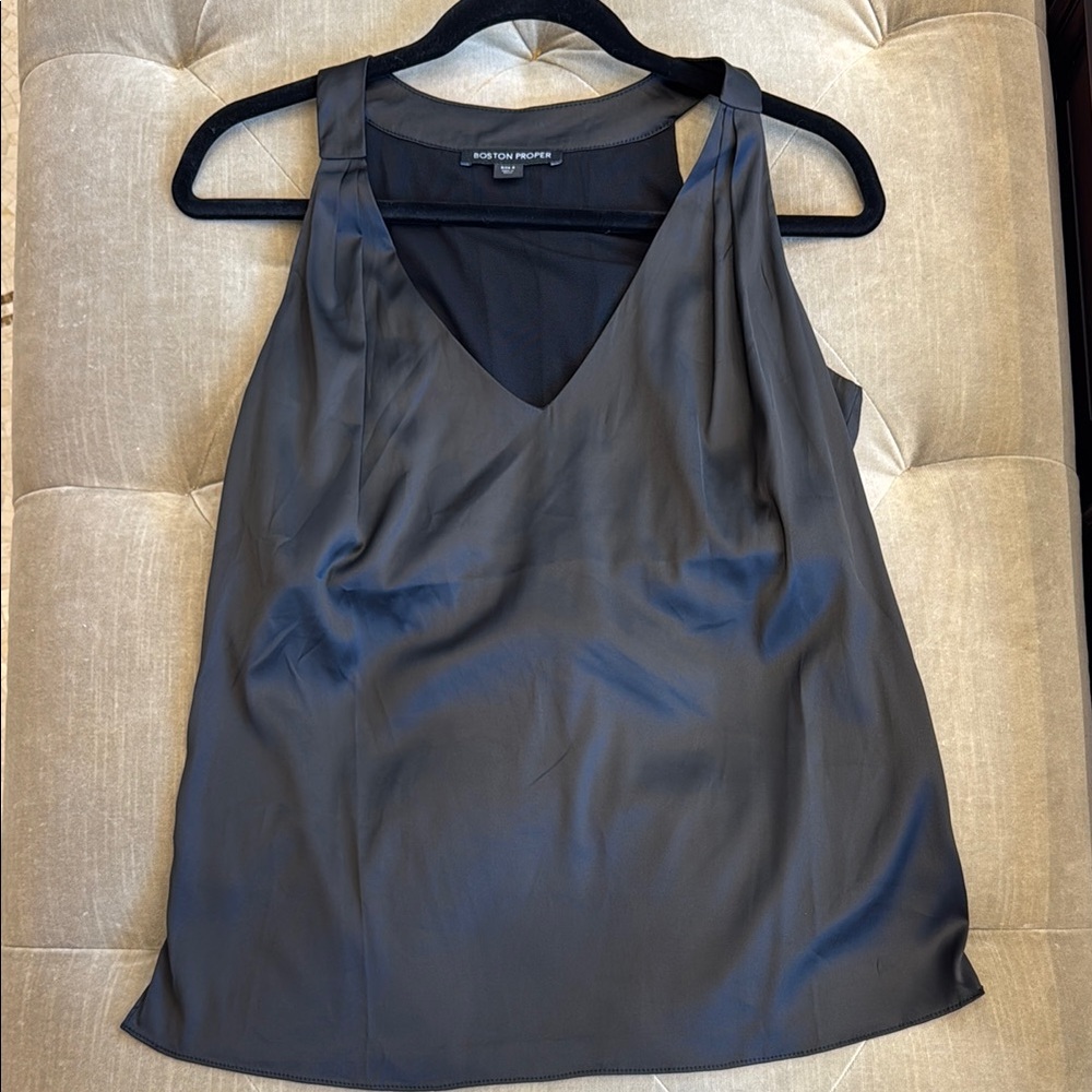 Sleek Black V-Neck Top by Boston Proper